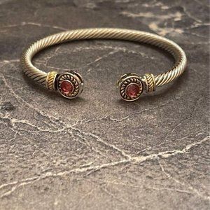 Twisted Cable Bracelet Stainless Pink